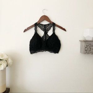 lace racerback bralette black size medium